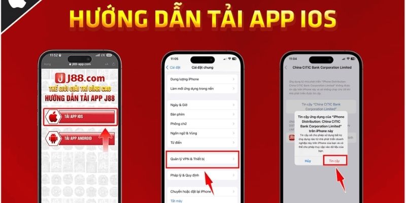 Cài đặt nhanh ứng dụng của J88 trên điện thoại iOS